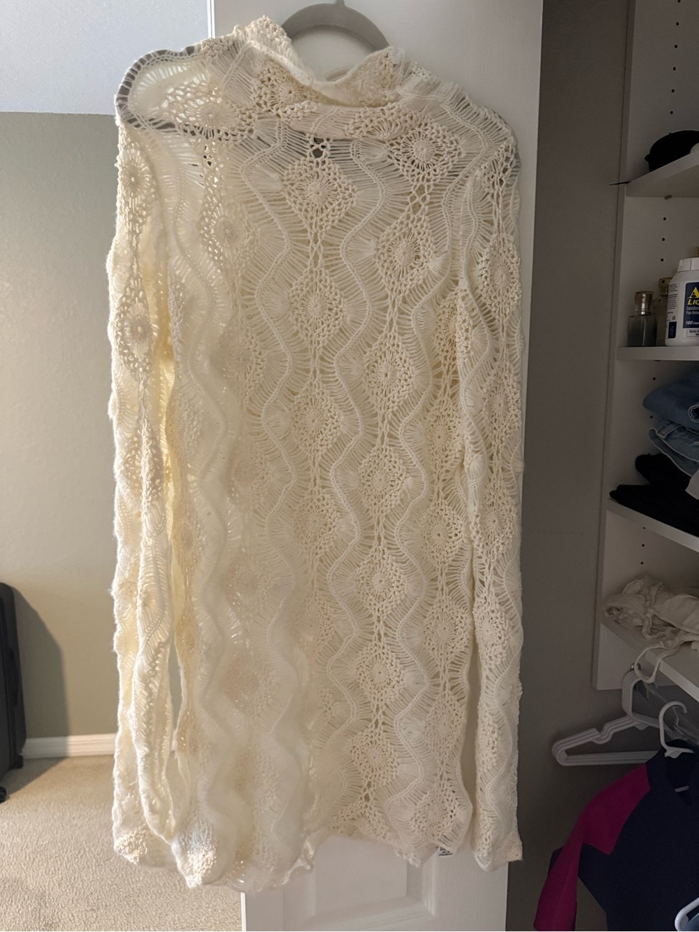 Zara Cream Crochet Lace sweater
